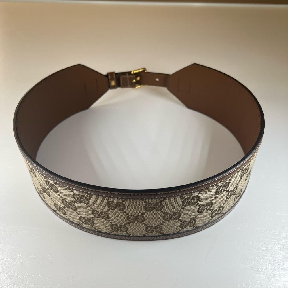 GUCCI Canvas & Leather Wide Belt for Women​​